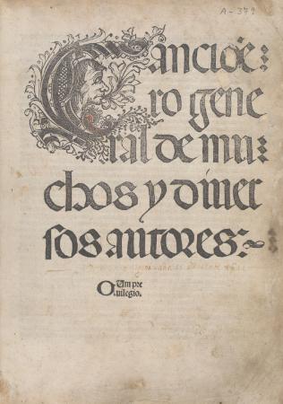 Imagen Cancioēro general de muchos y diuersos autores